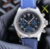 Topselling 6 Styles Super-Avenger Menswatches Auto Date 43mm Multi-Function Chronograph Working VK Quartz Movement STRAP WAUTKS MEN