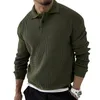 Herrtröjor Autumn Winter Men's Sweater Sticked Polo Shirts Lapel Solid Color Stickover Pullover Social Streetwear Casual Business Men Clothin 231213
