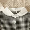 Blouses Femme Chemises Hikigawa 2023 été Chic mode Blouse col à volants Vintage Plaid chemise élégante tout Match décontracté Blusas Mujer De Moda YQ231214