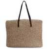 Frauen Sommer Strand Vintage handgefertigt gestrickt Stroh Rattan Tasche Große Umhängetaschen Boho gewebte Handtasche Tasche Bolso Playa G220210227a