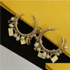 Charm Women Designer Ear Studs Gold Sier Luksusowa marka Letter Peal Hoop Kolczyki Prosty styl biżuterii Big Circle G For Lady P otmlx