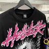 Homens camisetas Rosa Carta Esboço Cabeça Impressão Hellstar T-shirt Oversize Algodão de Alta Qualidade Homens Mulheres Hell Star Camiseta T231214