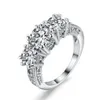 Fashionable 3 25ct 14K White Gold -plated diamond creative Engagement Ring218E