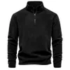 Autumn And Winter New Mens Polar Fleece Sweater Designer Stand Neck Half Zip Long Sleeve European Size Fashion Versatile Mens Top