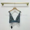 P-RA تصميم أزياء الدبابات النسائية CAMIS TOPS DENIM DENIM DESIGNER BRANDS WOMENS DENIM CAMISOLE SANKS BRAS NYLON BRA BRA TEES DENIM TOP TOP TOP CHEST TOP