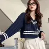 Swetry damskie Koreańskie sweter modowy Kobiety harajuku długie rękaw Top niezależny akademicki estetyczny pullover swobodny stroje