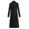 Jaquetas Masculinas Outono e Inverno Lã Fina Pano de Lã Moda Lazer Negócios Um Longo Trench Coat Masculino Casual Trench Coat Men 231213