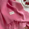 Шарфы мод в корейском стиле мода сплошной цвет теплый зимний кашемировый шарф для женщин с двусторонним шейнымрефом вязаные обертки 231214