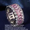 Anillos de racimo 2023 moda color rosa redondo plata estética eternidad anillo para mujeres aniversario regalo joyería al por mayor R6156