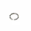 Bröllopsringar Y2K Style pärlstav öppen ring solid 925 sterling silver klassisk enkel vanlig oregelbunden pärlor stapelbara justerbara ringar för kvinnor 231214