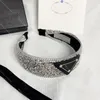 Trendy Full Diamond Headbands Women Triangle Hair Band Headwear Crystal Chain Pressed Head Hoop Hair Jewelry Accessories