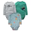 Macacões 3 pçs / lote bebê bodysuits outono qualidade superior menina menino roupas 100 algodão manga longa roupa interior infantil macacão 0 24m 231214