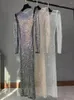 Sukienki zwykłe odzież klubowa seksowna dhinestone z długim rękawem Dodatkowa sukienka diamentowa