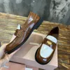 Tasarımcı Ayakkabı Ayakkabı Deri Penny Loafers Kadın Yuvarlak Toe Loafers Fashion Vintage Loafers Fırçalanmış Deri Loafers Kauçuk Sole Deri Isı Boyutu 35-40