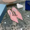Designer-Sandalen speicherte High Heels Single Shoes P-Dreieck 3,5 cm 7,5 cm Kätzchen für Frauen Schwarz weiß rosa blau Hochzeit 35-40