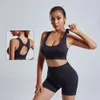 Lu Lu Lemon Align 2 Pieces Set Fitness Yoga Sport Suits Black Gym Set Womens Outfits Yoga Sports Bra Scrunch Butt Shorts Women's Workout Tracksuit