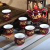 Tea Cups Chinese Ceramic Set Kung Fu Porcelain Cup Pot Dragon TEAPOT Teacup Kungfu Teaset Puer Oolong Ceremony Teaware 231214