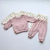 Conjuntos de roupas Millancel Baby Clothing Set Full Heart Childrens Hoodie Set Preschool Girls Roupas Casuais 231214