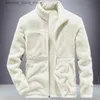 Męski futra sztuczna futro jesienne zima polar ciepłe męskie kieszenie na swobodne płaszcze nowe białe kurtki polarne na zewnątrz zimny płaszcz o rozmiarze Plusowe rozmiar Q231212