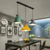 Conjunto de 3 lâmpadas de mesa de jantar luzes macaroon colorido led moderno luminária hanglamp para cozinha ilha teto sala lighting279o