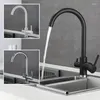 Kitchen Faucets Drinking Water Purification Tap Beige&Chrome Sink Faucet Mixer Design 360 Degree Rotation Filtered