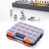 Tool Box Plastic Double Sided Nuts Portable Hardware Storage Case For Screws Durable Nails Removable Dividers Bolts Tool Box Organizer 231213