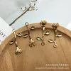 Decoratieve beeldjes 5 stks Messing Vergulde Driedimensionale Omgekeerde Roos Oorbellen Oor Clip Ketting Hanger DIY Sieraden Accessoires