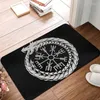 Mattor Vegvisir Jormungandr World Serpent Door Floor Bath Kitchen Mat Norse Viking Compass Doormat Living Room Entrance Rug Matt