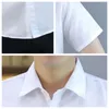 Camicie eleganti da uomo Camicia bianca a maniche corte da uomo Tendenza resistente allo sporco Business Casual Tinta unita maschile