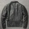 Men's Leather Faux Men Cowhide Coat Genuine Jacket Vintage Style Man Clothes Motorcycle Biker Jackets Plus Size 134cm 231213