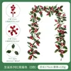 装飾的な花2023クリスマスデコレーションブドウの壁を吊るした赤い果実の人工植物家庭用中庭のオフィスの年の飾り