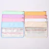 Bolsas de cosméticos Estuches Parches de letras Bolsa de cosméticos de PVC transparente Maquillaje de viaje transparente Bolsas de bolsas de cosméticos Bolsa de refrigerios Organizador Fac246m