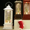 Decorative Objects Figurines Rotating Christmas Tree Music Box Christmas Eve Crystal Ball Floating Snowflake Shining Toy Ornaments Table Decoration 231214