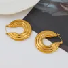 Boucles d'oreilles circulaires en acier inoxydable assorties de célébrités d'Internet Instagram cercle de tempérament à la mode pour femmes fil en forme de U boucles d'oreilles à la mode style