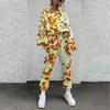 Dameshoodies Mode bloemenprint sweatshirt en broek Casual joggingpak trainingspak dames trui met lange mouwen