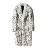 Men's Fur Faux Fur leopard print fur integrated man coat long suit collar imitation fox fur coat trend winter warm fur jacket 231213