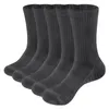 Sports Socks YUEDGE Mens Moisture Wicking Work Boot 5PairsPack Comfort Cotton Cushion Crew Athletic Hiking Size 37 EU 231213