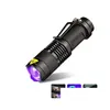 Torce elettriche Torce elettriche Torce Led Uv Torcia Traviolet con funzione zoom Mini luce nera Rilevatore macchie di urina di animali domestici Scorpion Dhjmi