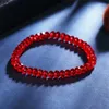 Braccialetti con ciondoli Commercio all'ingrosso cristallo di colore rosso viola bianco per le donne Semplice colorato perline braccialetto di corda elastica gioielli fatti a mano di moda