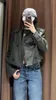 TRAF Dames Gewaxte Crop Trenchcoat Hoge Kraag Metalen Gesp Jas 2023 Herfst Lange Mouw StreetWear Vrouwelijke Bovenkleding 231213