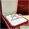 Anello solitario Testa di tigre Anelli premium Gioielli di design di lusso per donna Uomo Sterling Sier Cristallo Anniversario Matrimonio nuziale Th Otxro