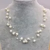 New Arriver Illusion Pearl Necklace Multiple Strand Bridesmaid Women Jewellery White Color Freshwater Pearl Choker Necklace305F