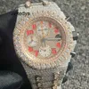 Orologi da uomo Top Version Moissanite Diamonds Orologio Diamond Test Oro rosa Nuovo movimento meccanico di qualità argento misto