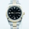 36MM Men Watch Automatic Mechanical Bezel Black Dial Stainless Steel Strap Flod Clasp Sapphire Glass Male Business Wristwatches207h