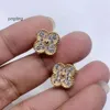 Diseñador Sier Rose Pendientes llenos de diamantes Oro Ágata negra Calcedonia roja Regalo de joyería para orejas