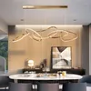 Pendant Lamps Modern Light Luxury Creative Bar Minimalist Nordic Long Ring Buckle Geometric Irregular Shape Restaurant Chandelier