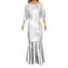 Casual Jurken 2023 Dames Elegante Jurk Polynesische Stam Ontwerp Patroon Zeemeermin Party Maxi