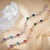 Filo bellissimo braccialetto color argento di alta qualità sorprendente brillante cristallo naturale zircone braccialetto con goccioline d'acqua gioielli di lusso da donna