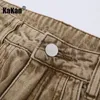 Jeans da uomo Kakan High Street europeo e americano con cerniera per uomo sciolto vintage diviso multi tasca K27 231214