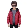 Down Coat Children Jackets pojke plysch tjock kappa vinter casual överrock barn för pojkar tonåringar ytterkläder läder kappa kläder 231214